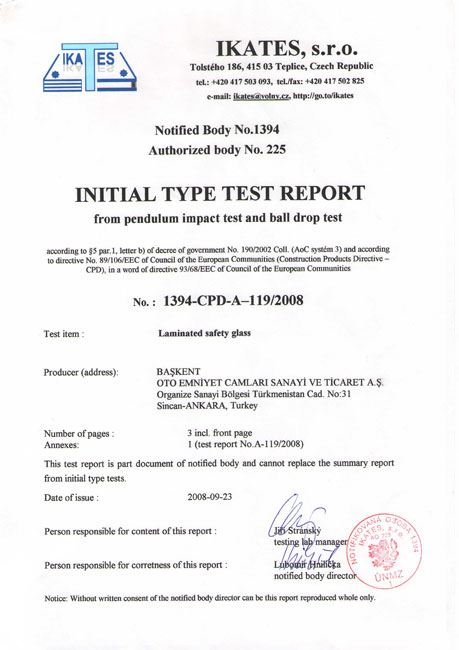 EN 356 - EN 12600 LAMİNE EMNİYET CAMLARI